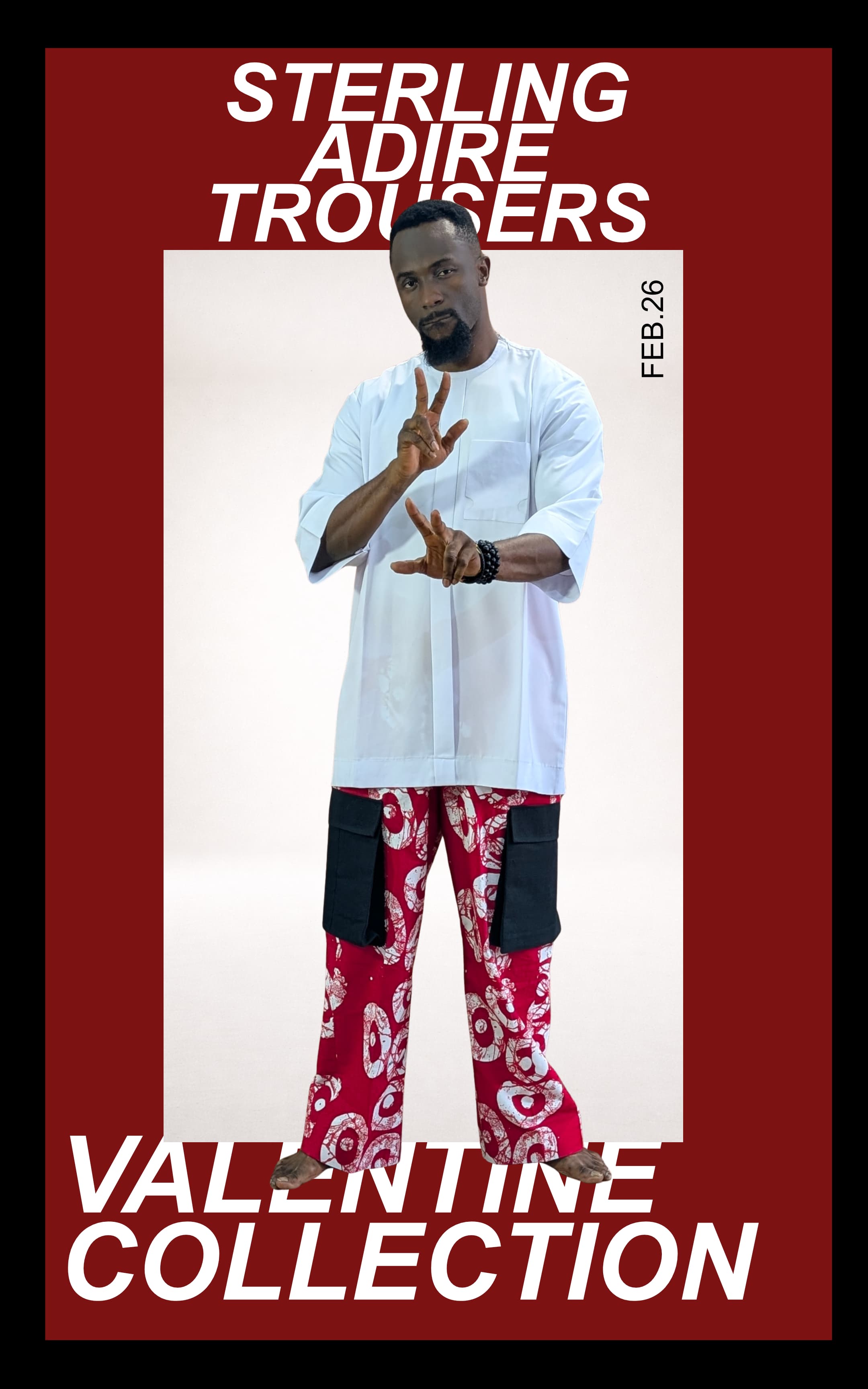 Sterling Red Adire Trousers - Feb.26 Valentines Collection