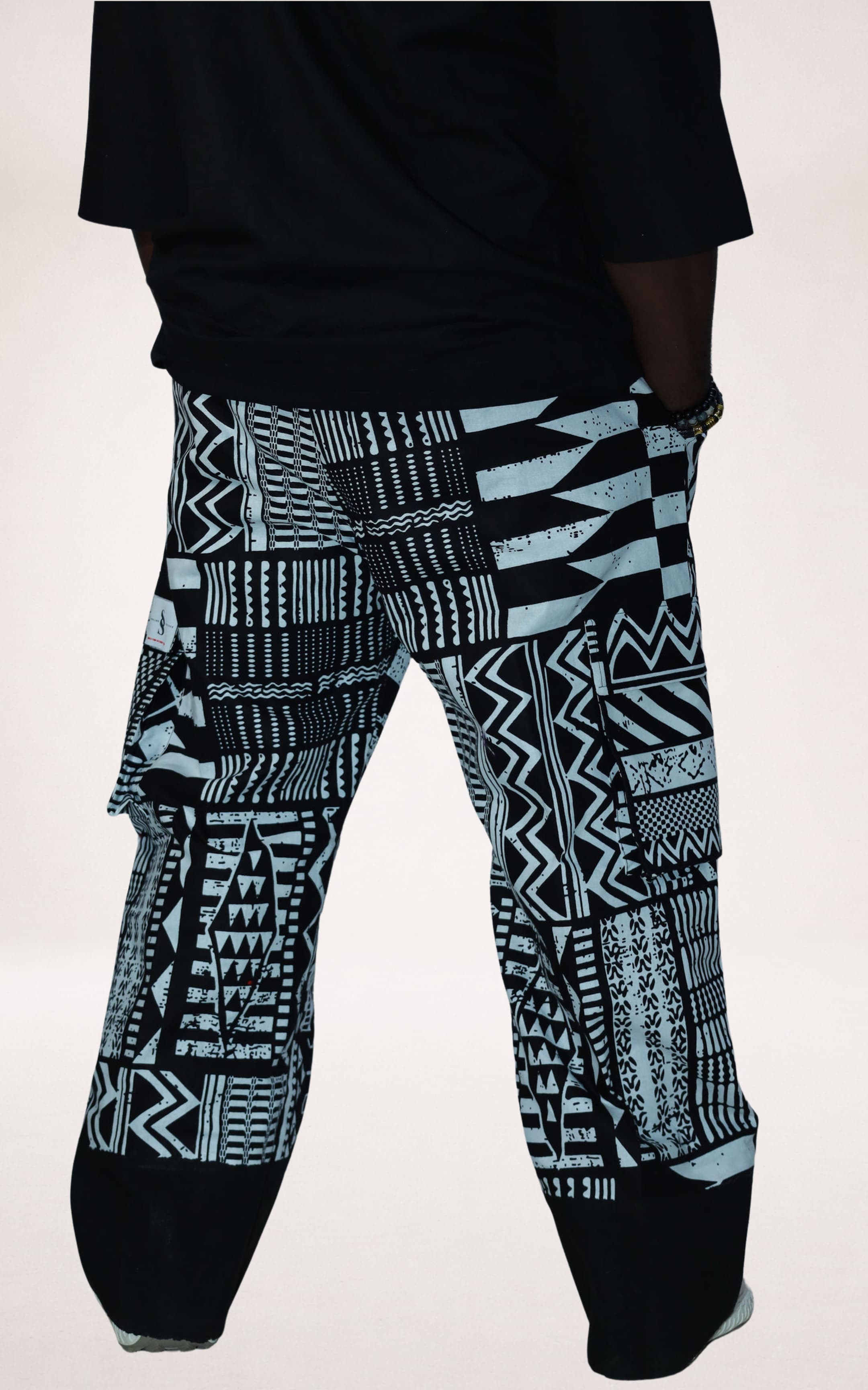 Black & White Aso-oke Trousers - page 3