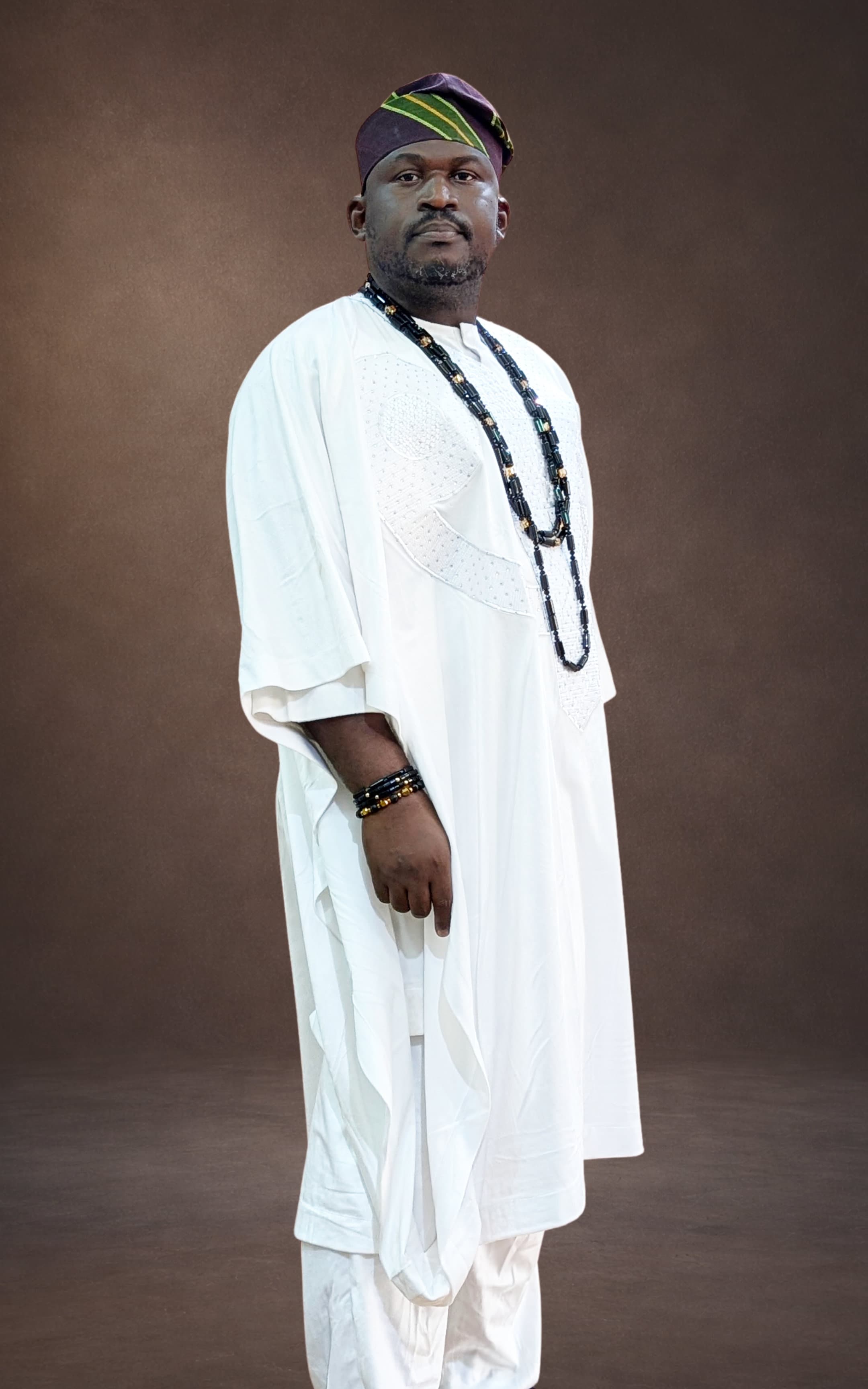 White Embroidered Agbada Set - page 1