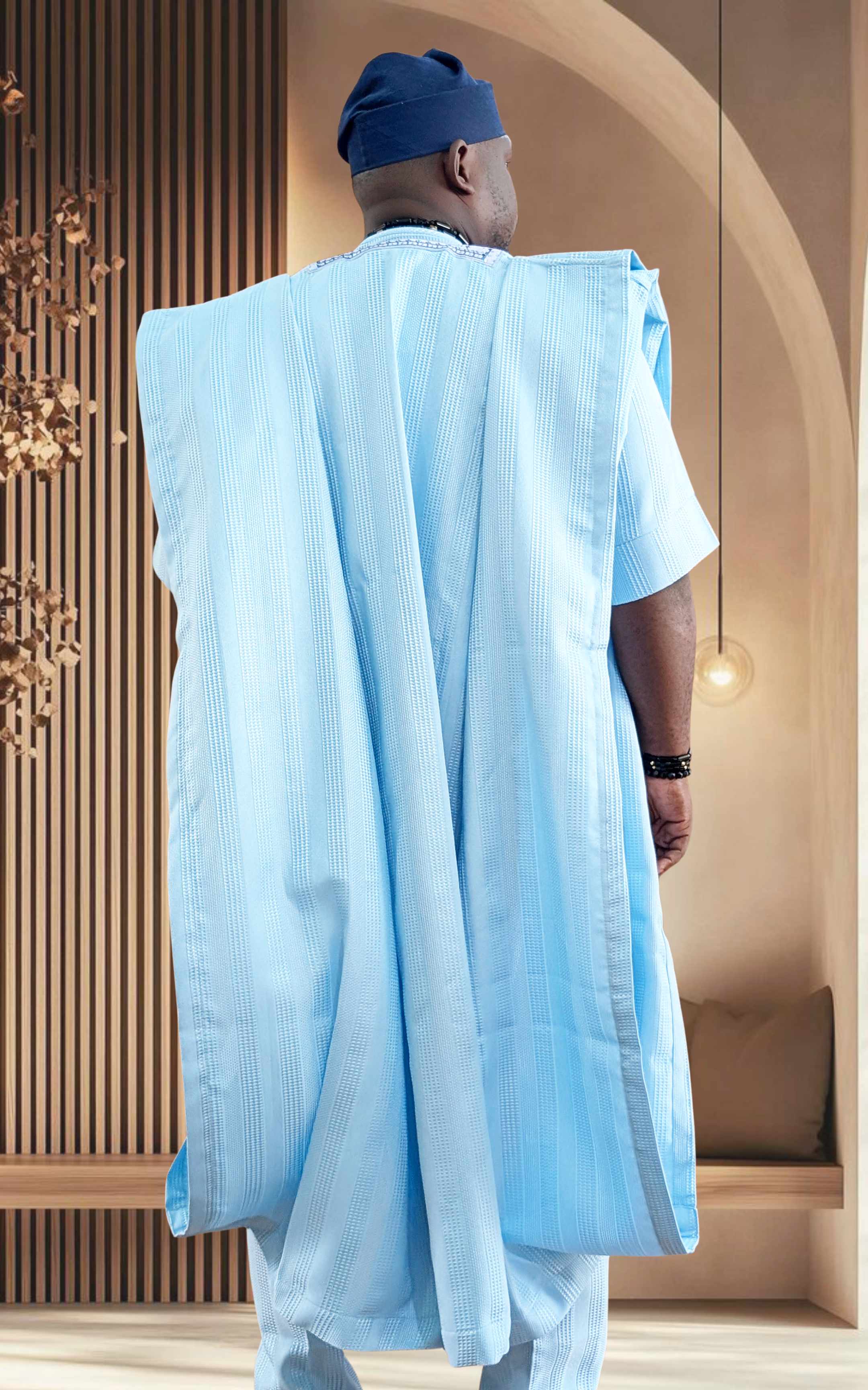 Sky Blue Embroidered Agbada Set - page 3