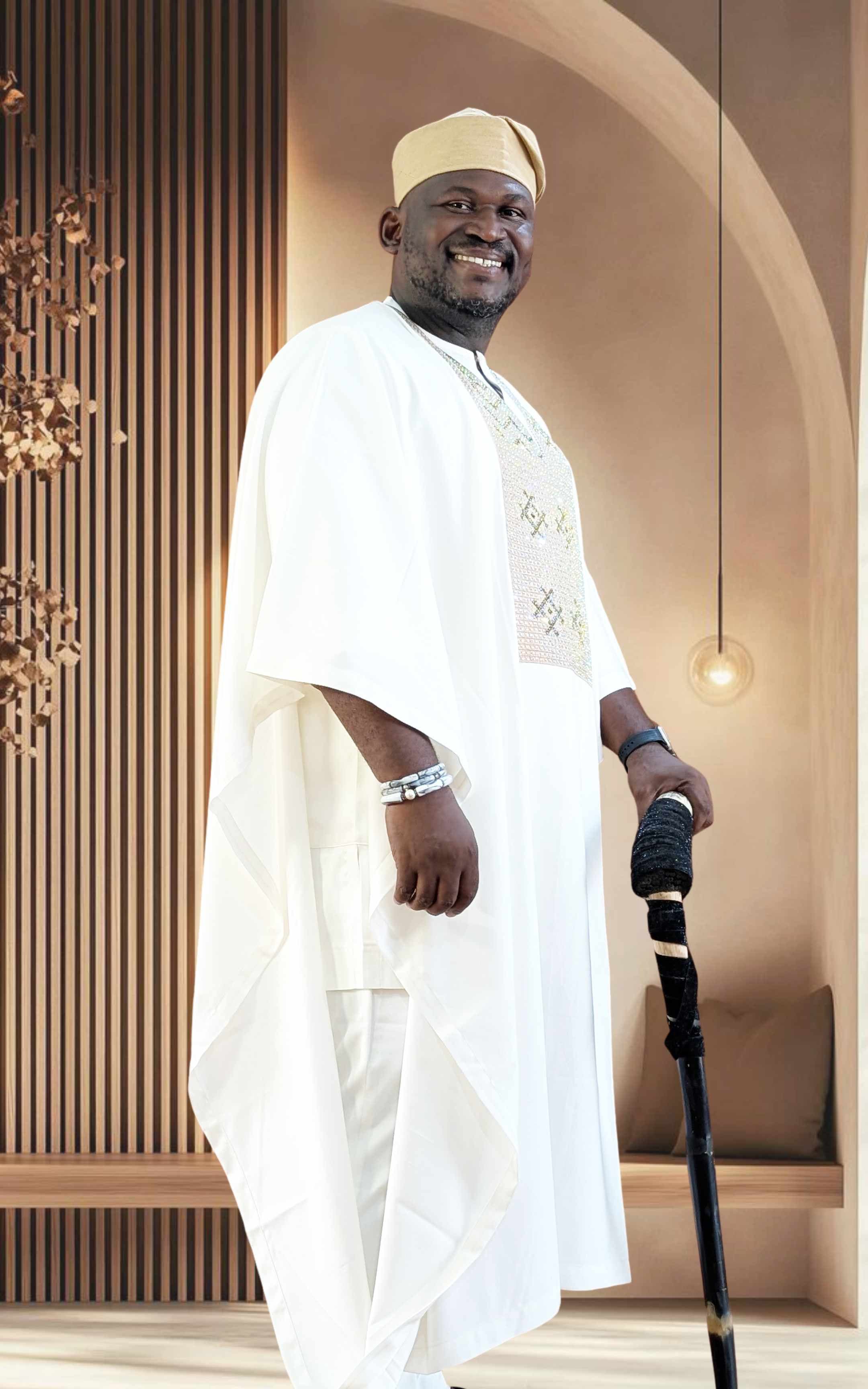 White/Gold Embroidered Agbada Set